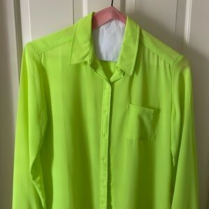 Lime green blouse.